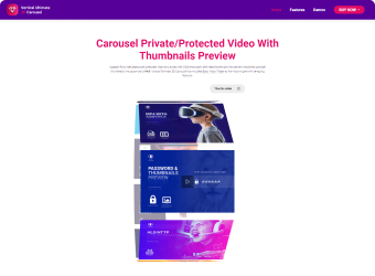Carousel Private/Protected Video With Thumbnails Preview